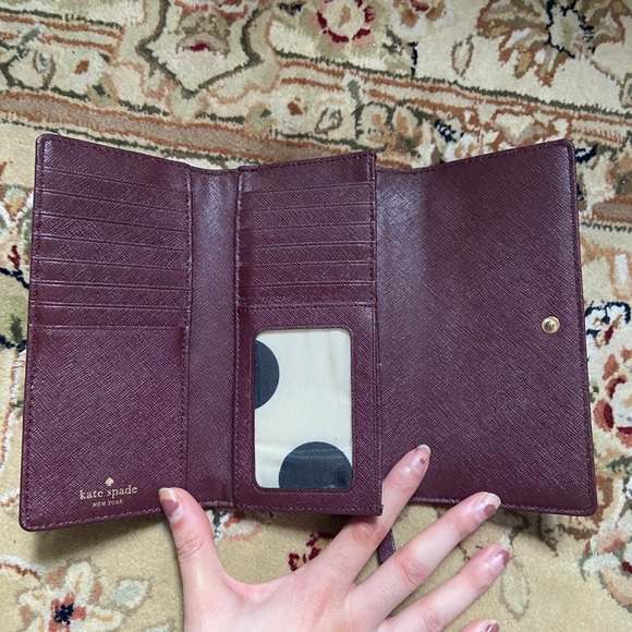 Kate Spade Burgundy Saffiano Leather Wallet - Picture 9 of 9